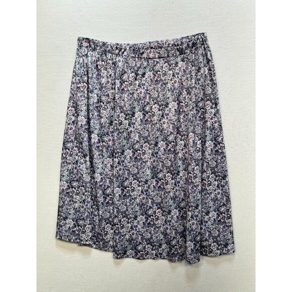 Vintage Jenny Womens Two Piece Blouse Skirt Set Size 20W Purple Floral 80s - Picture 11 of 16